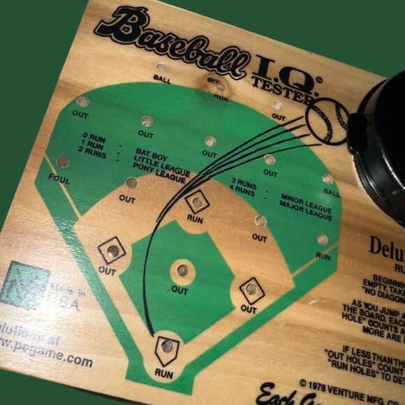 New Vintage Baseball Deluxe Edition I.Q. Tester Wood Game 1978 - Picture 3 of 3